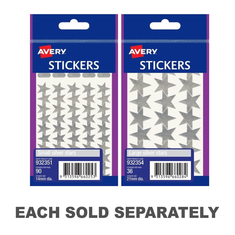 Étiquette Avery F / P Silver Stars (pack de 10)