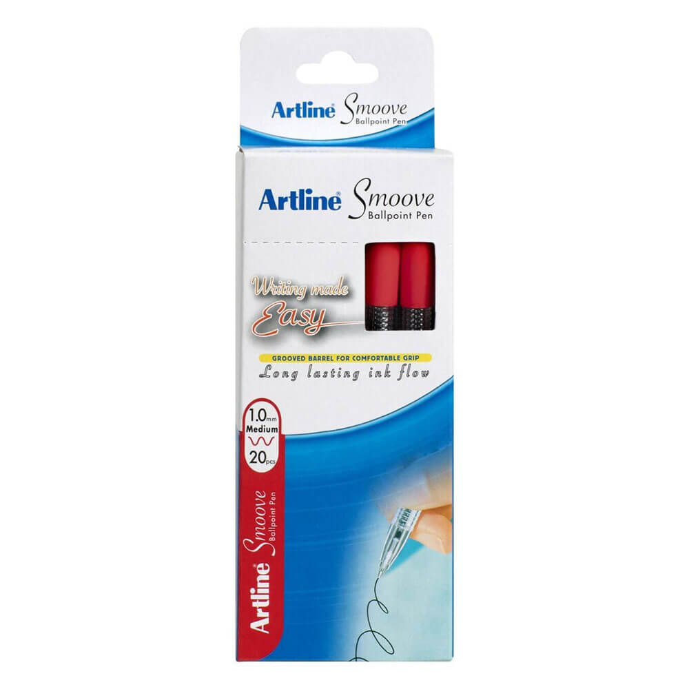 Artline Smoove Red Pen (boîte de 20)