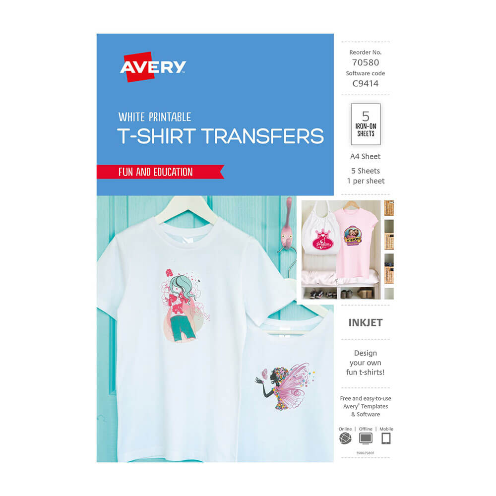 Transferts de t-shirts imprimables blancs