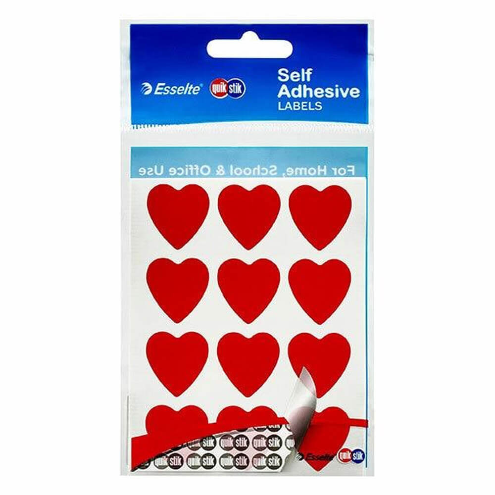Étiquette de coeur rouge de Quik Stik (pack de 10)