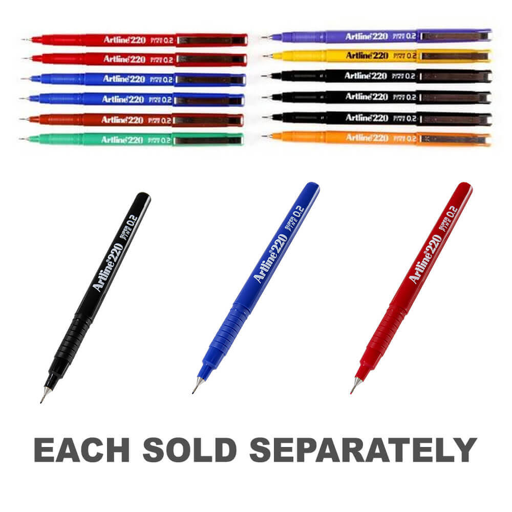 Artline Fineliner Superfine Pen 0,2 mm (boîte de 12)