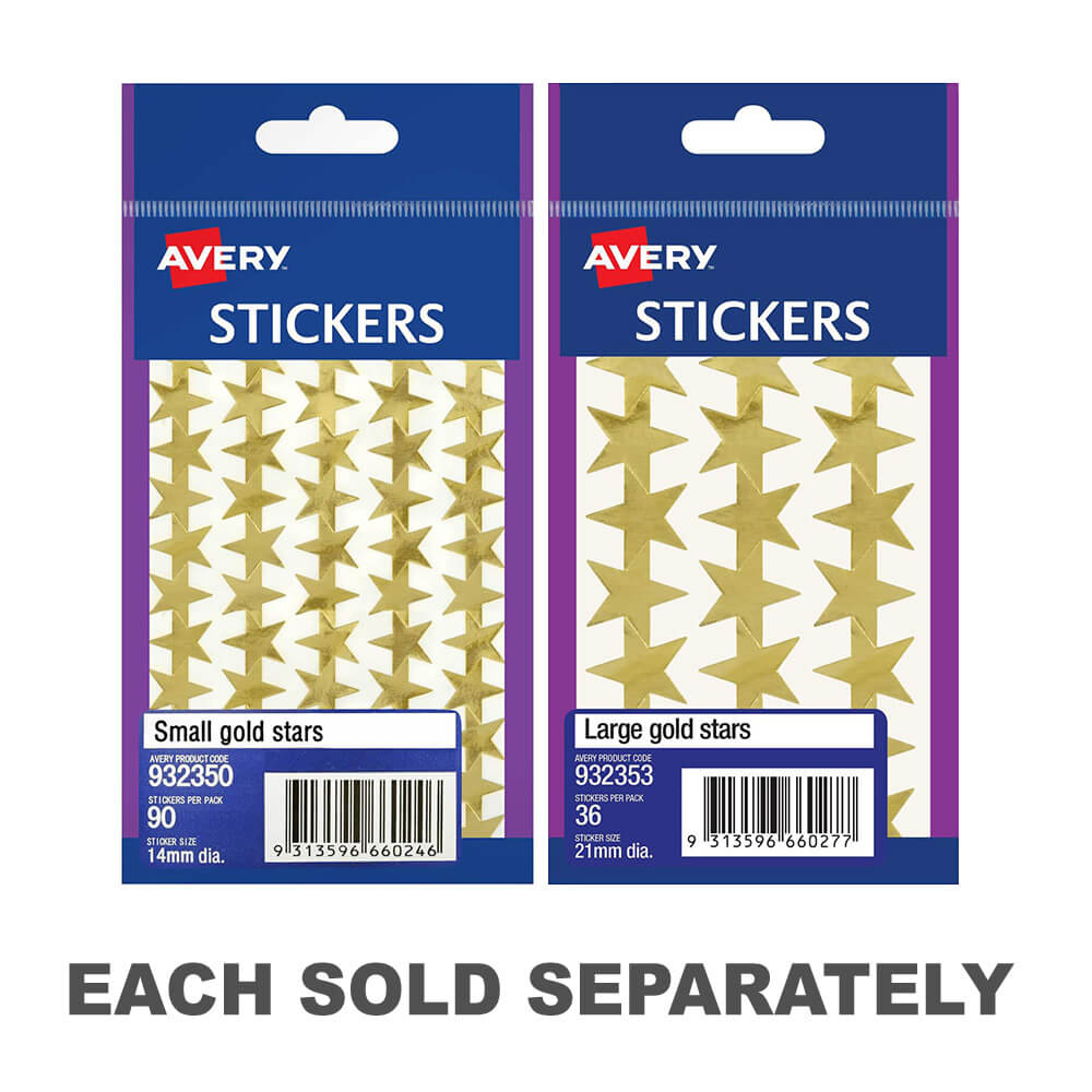 Étiquette Avery F / P Gold Stars (pack de 10)