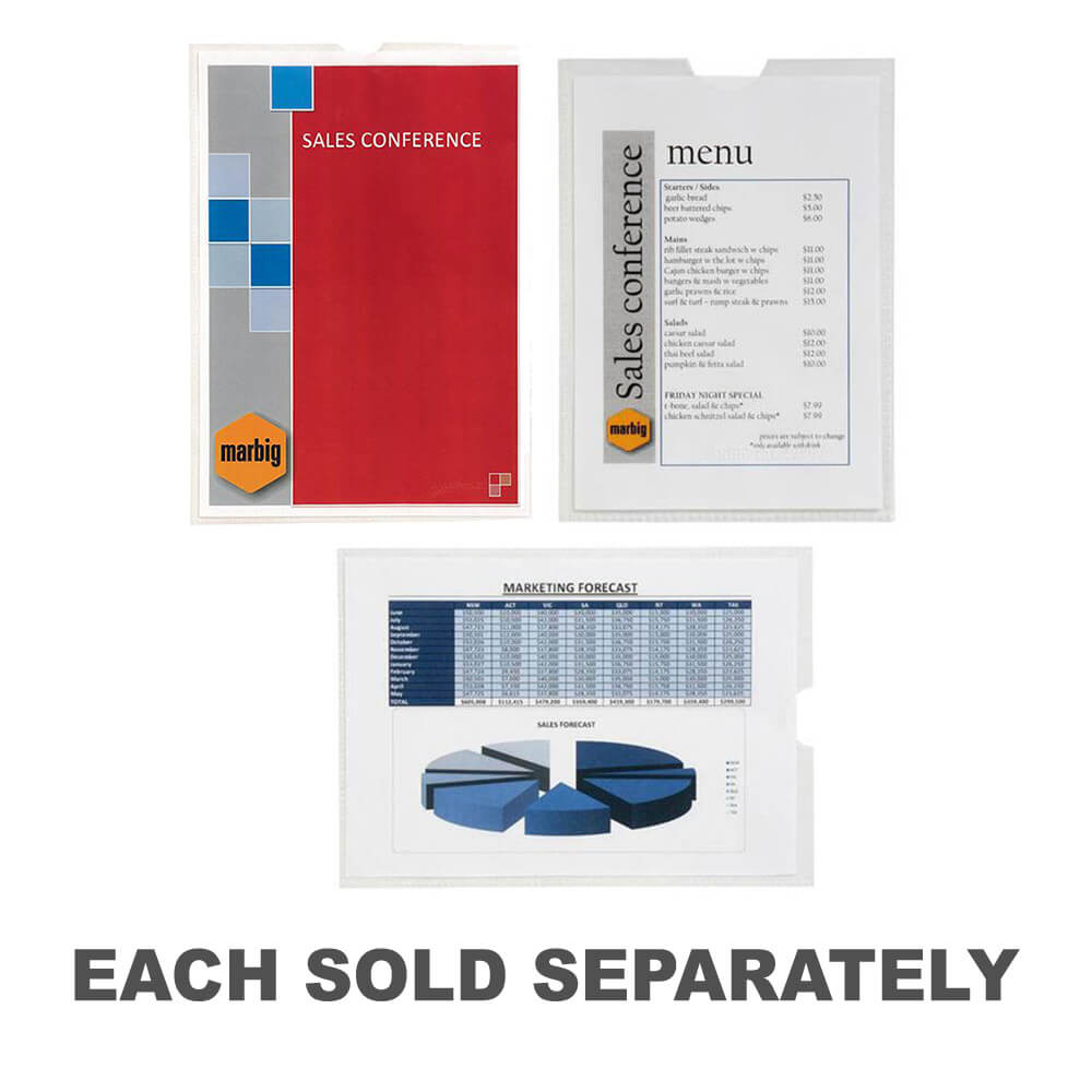 Support de carte en plastique transparent marbig 10pk (pas de trous)