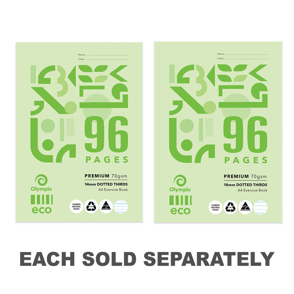 A4 ÉCO-Recyclé des tiers en pointillés Livre d'exercices 10pk