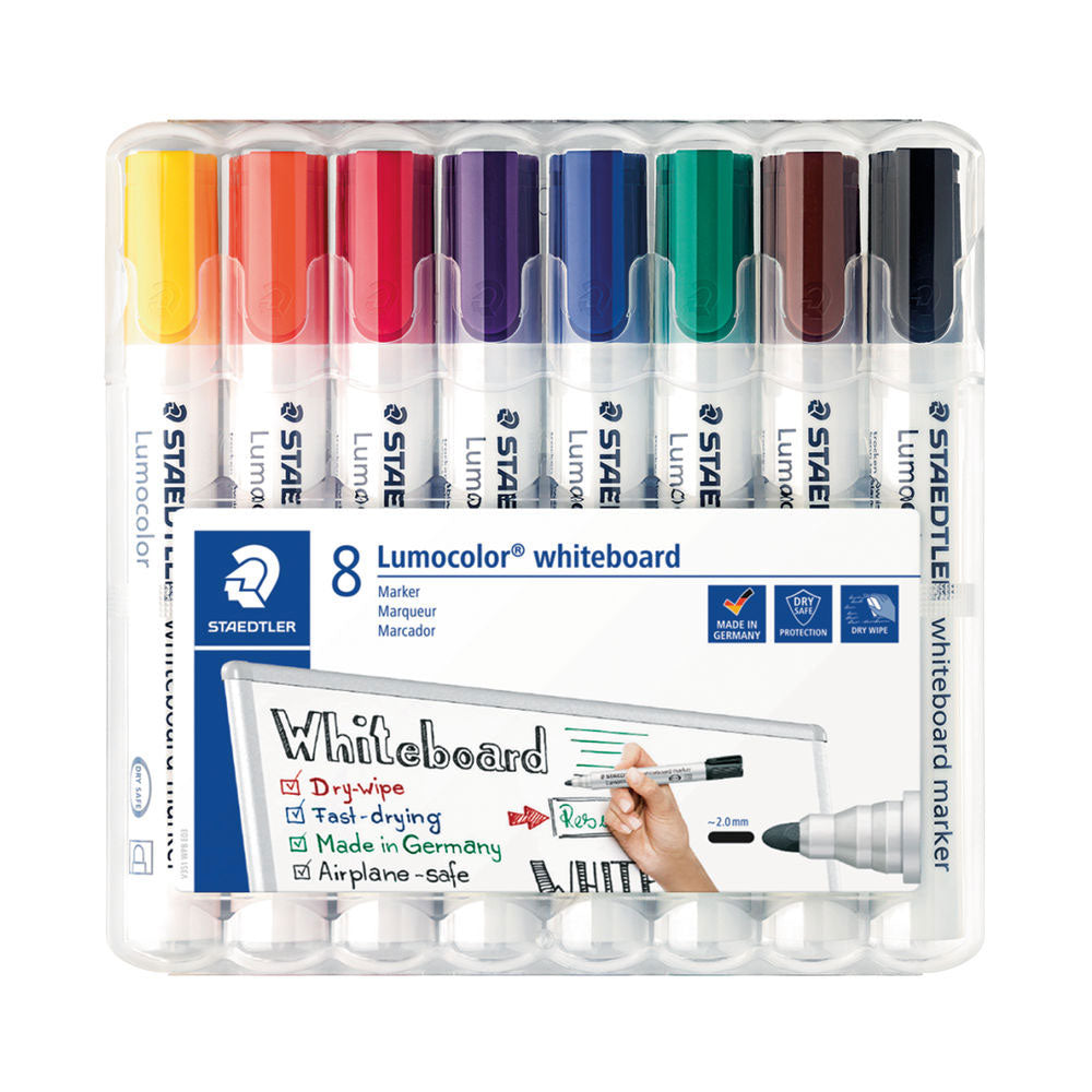Marqueur blanc staedtler lumocolor avec pointe de balle 8pcs