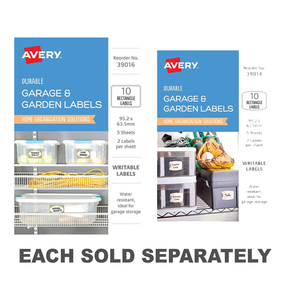 Étiquettes de garage Avery en écriture 10pcs (95x64 mm)
