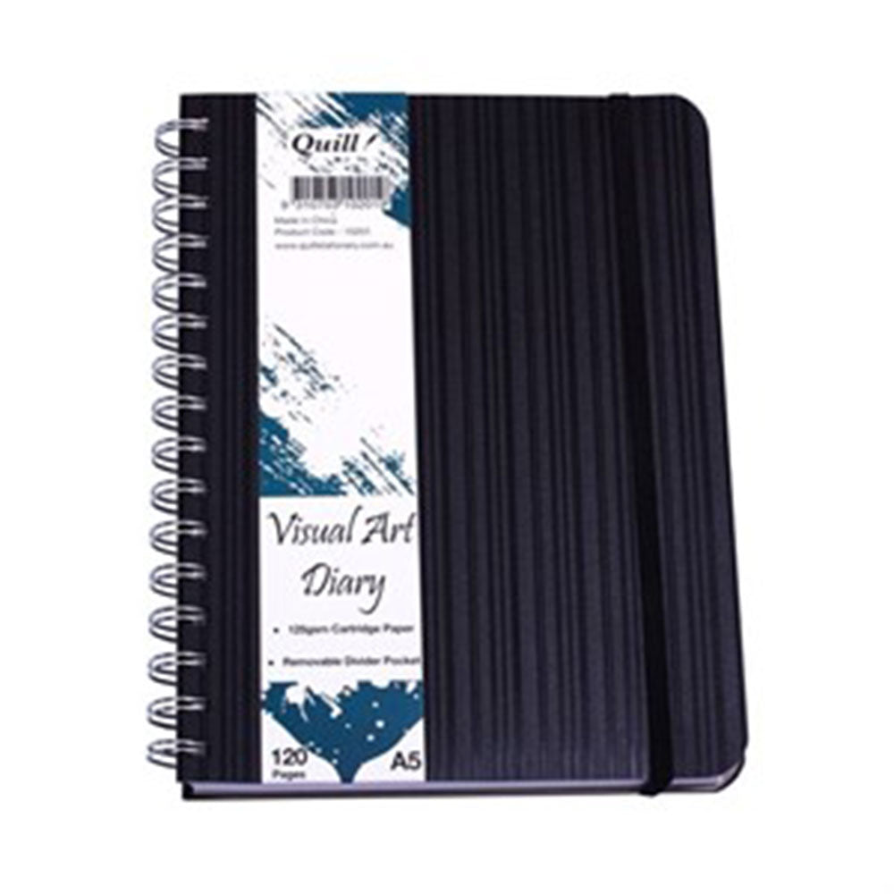 Journal de l'art visuel Premium Quill A5 avec poche 120pg (noir)