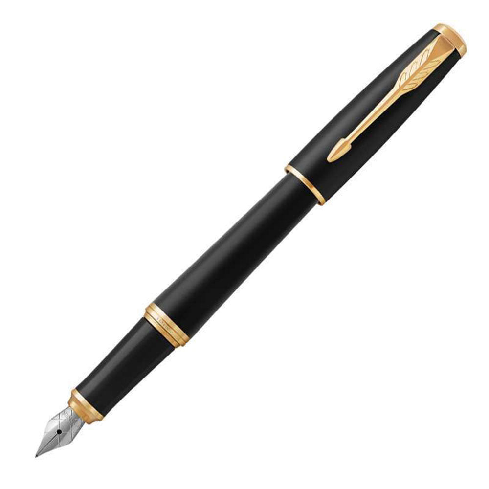 Stylo de fontaine Urban Parker avec garniture de finition en or (noir en sourdine)
