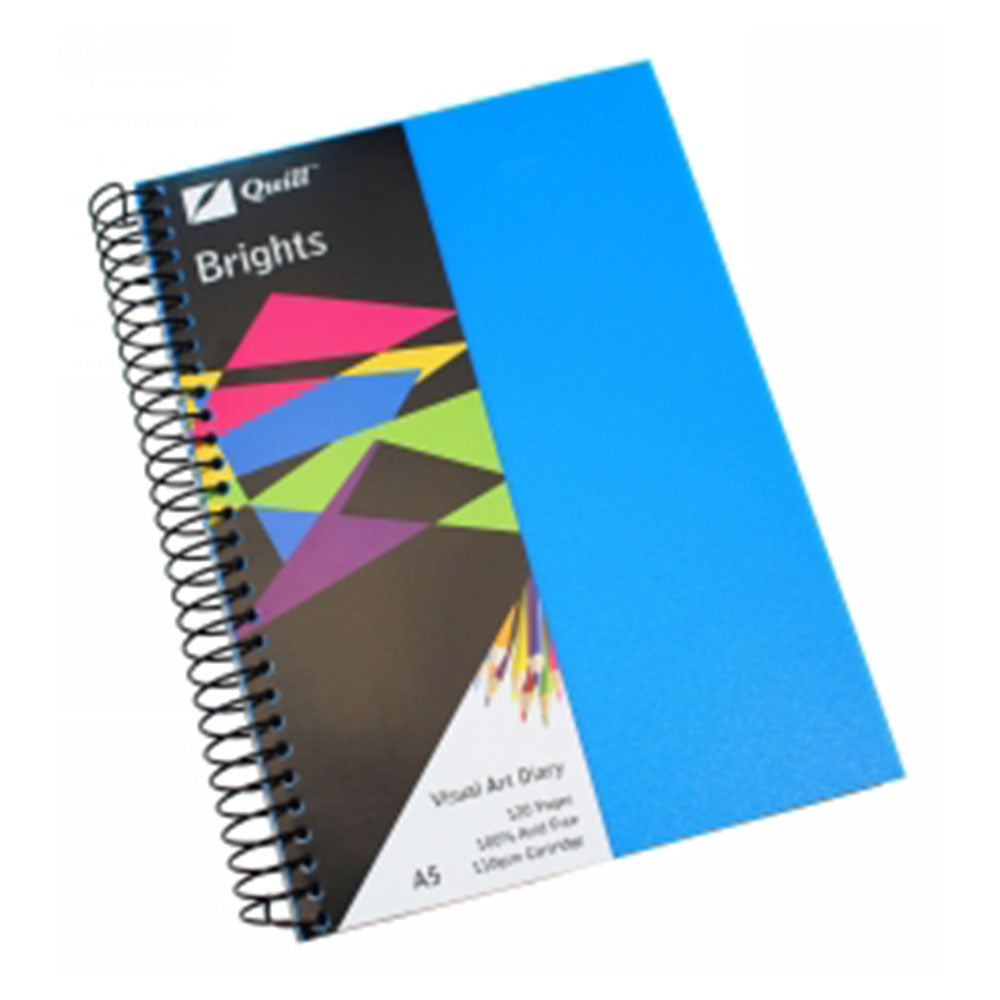 Quill Brights A5 Visual Art Diary 120pg (bleu marin)
