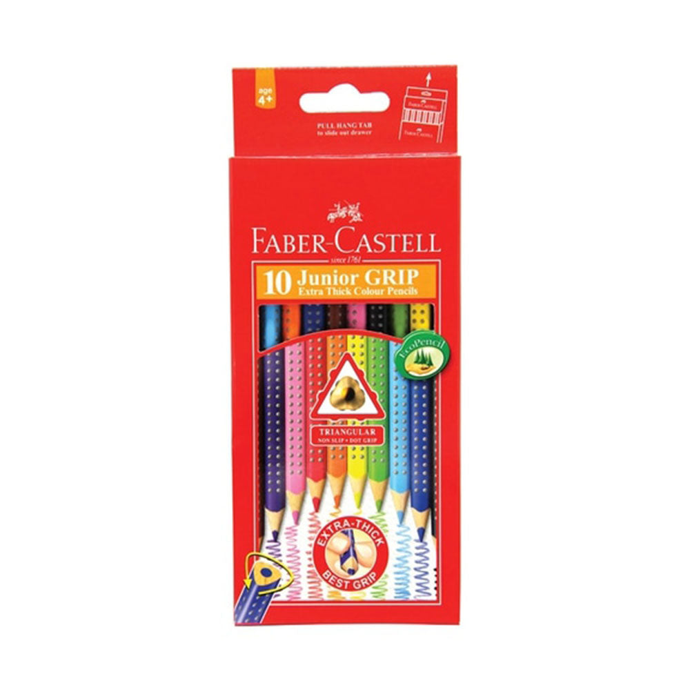 Faber-Castell Junior Grip Triangular Columed Crayon 10pcs