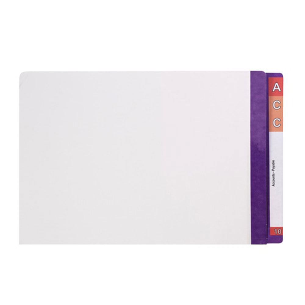 Avery White Shelf Fichier latéral avec Tab Mylar Purple 100PCS