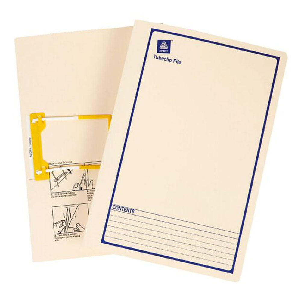 Avery Fichier TubeClip Foolscap Buff imprimé 5pcs (bleu)