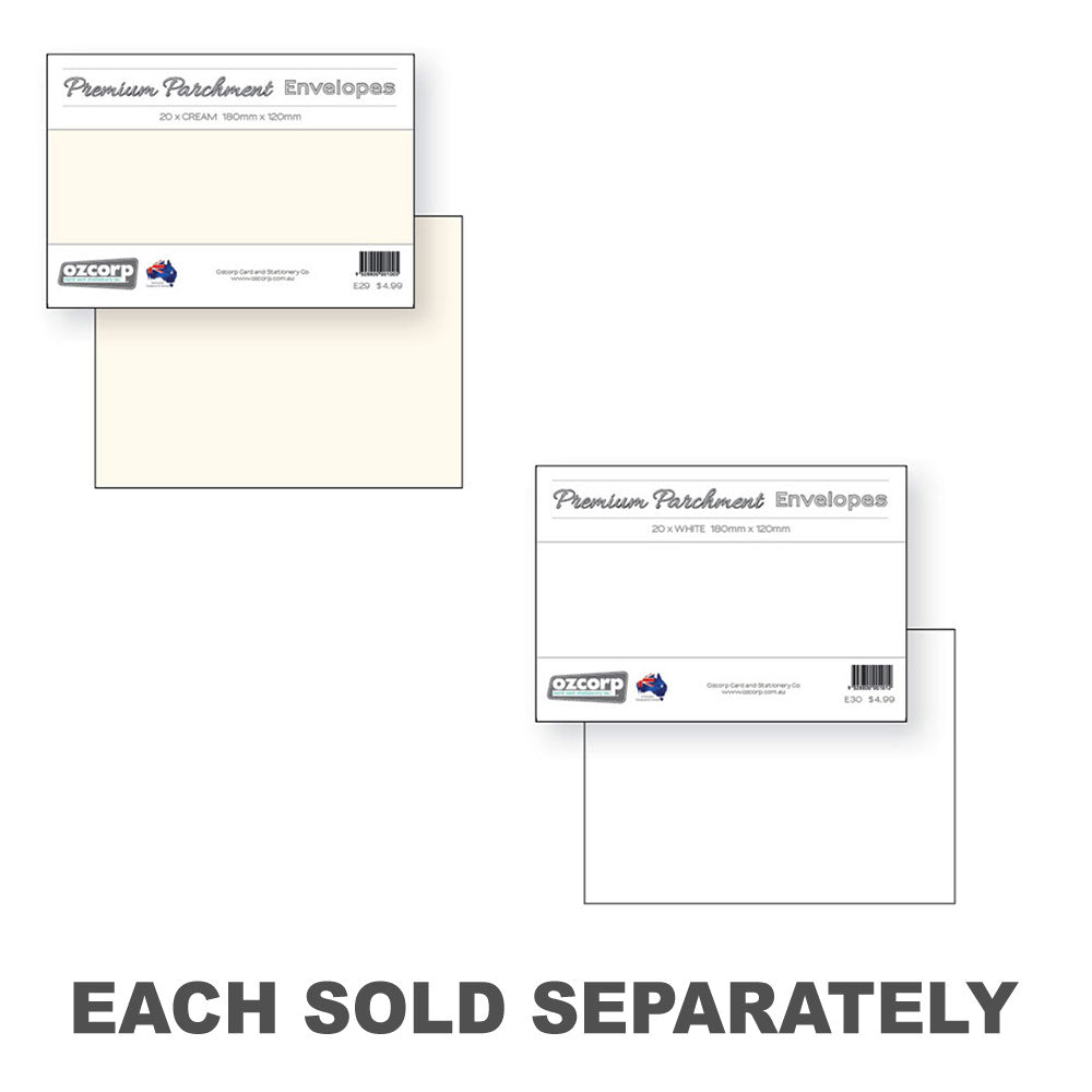Ozcorp C6 Enveloppe de parchemin premium 20pcs (18x12cm)