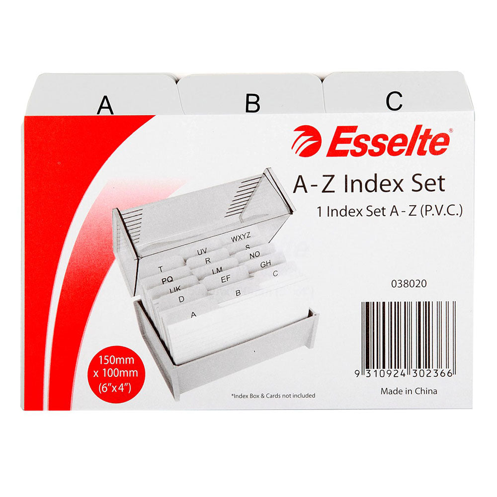Index de carte système PVC Esselte A-Z