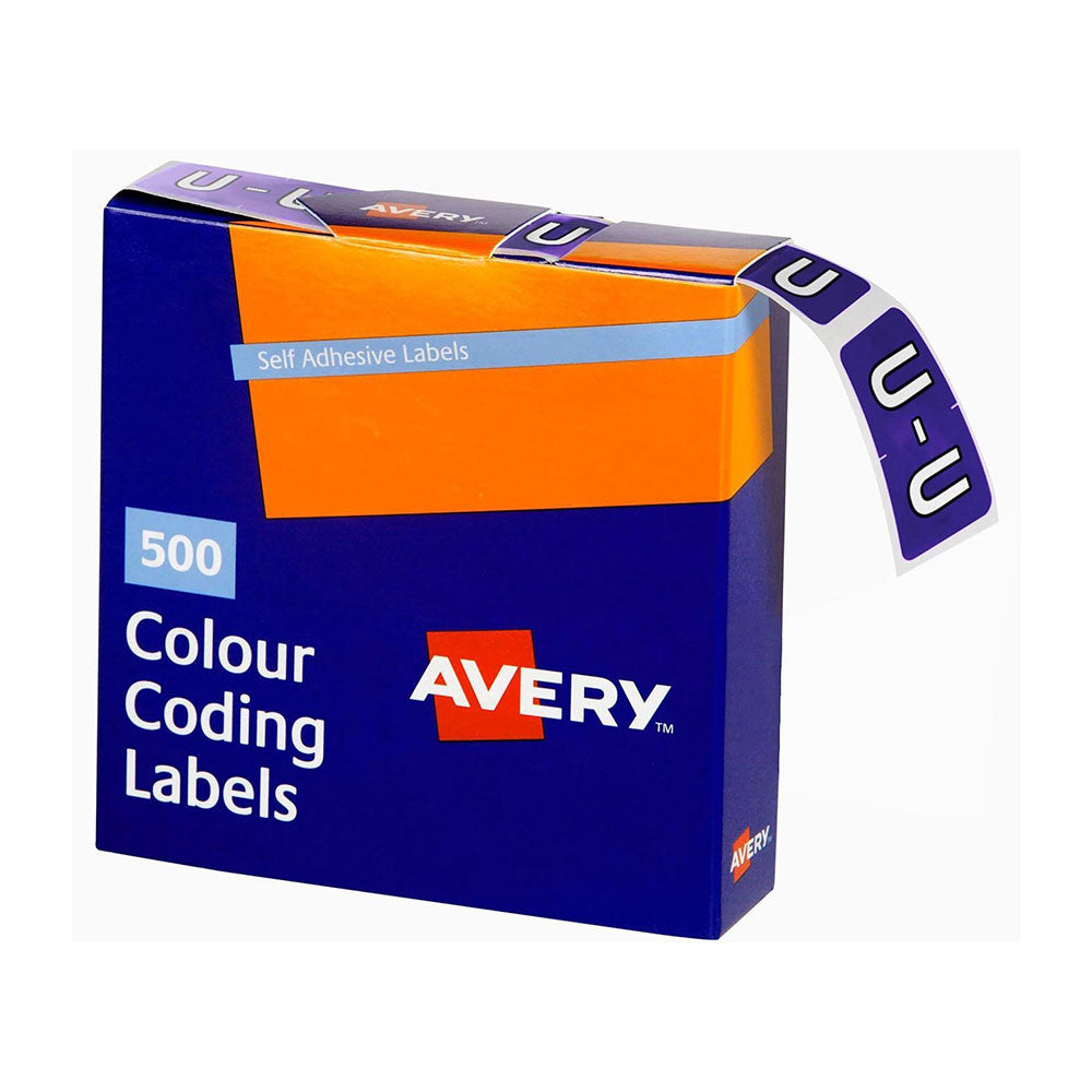 Étiquette de codage de couleur Avery Purple U Tabl Color 500pk (25x38 mm)