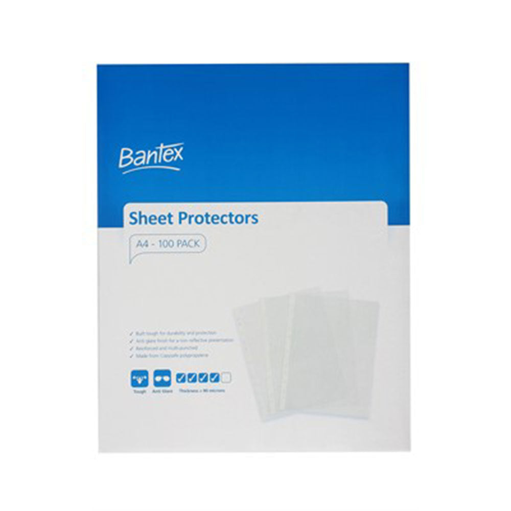 BNATEX A4 Clear en relief Protégeurs de feuilles résistantes (boîte de 100)