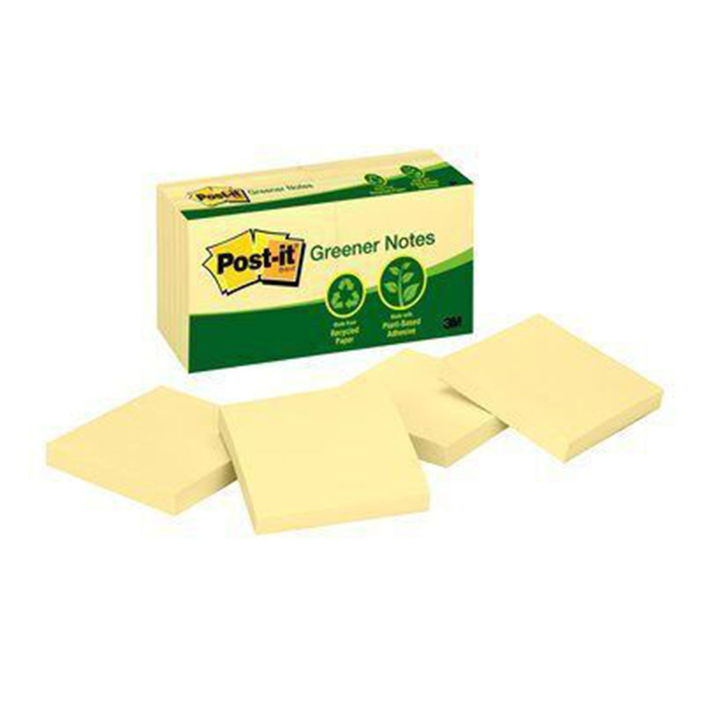 Notes recyclées jaunes post-it (76x76 mm)