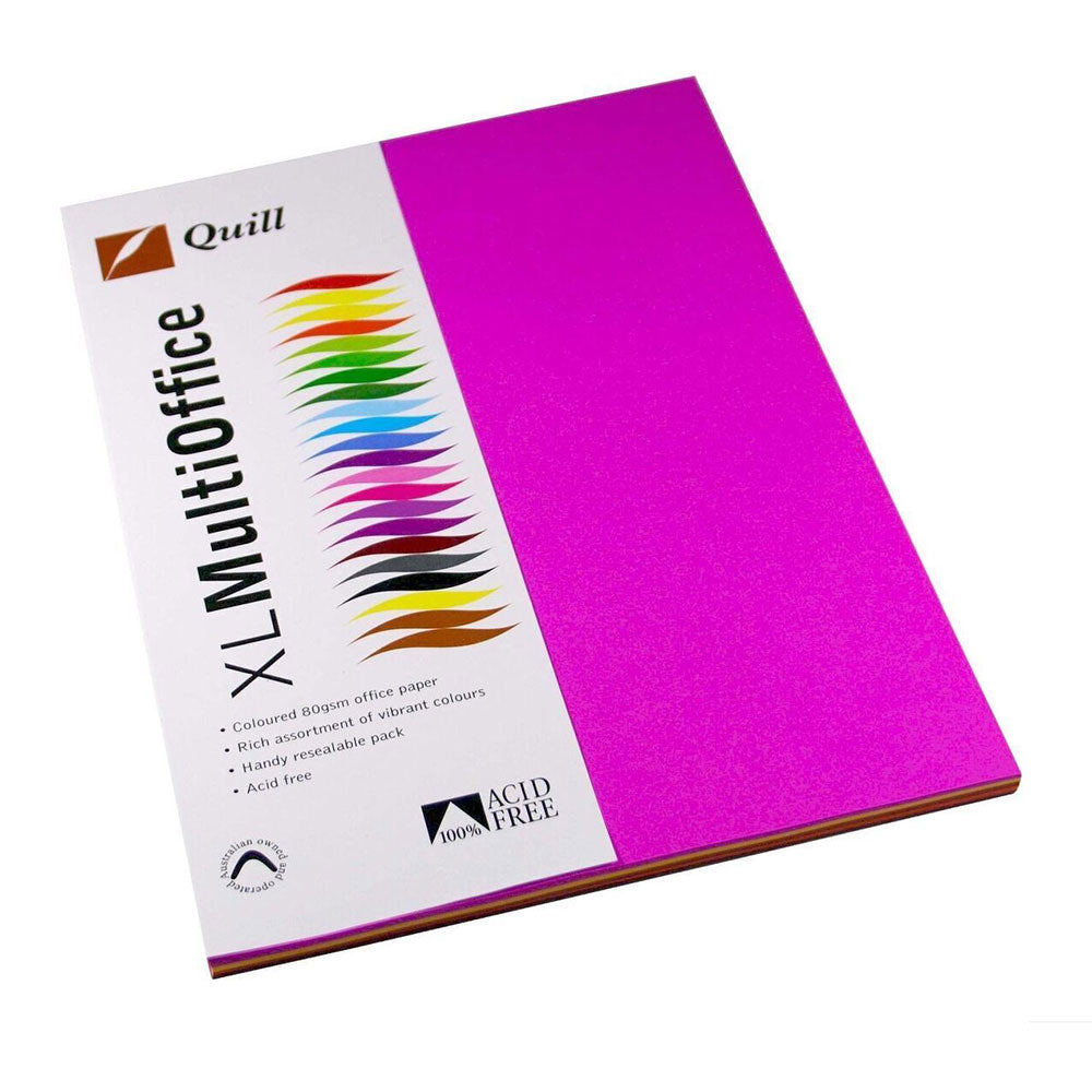 Quill A4 Copie Paper Hot Colors 80gsm 100pcs