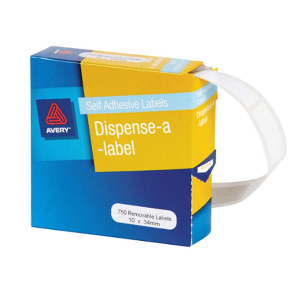 Avery White Label Dispenser 750pcs (10x34 mm)