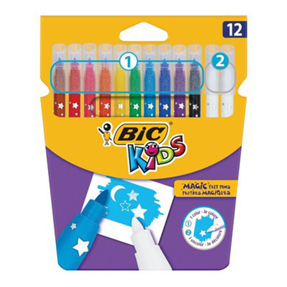 BIC Kids Color & Erase Felt Marker (pack de 12)