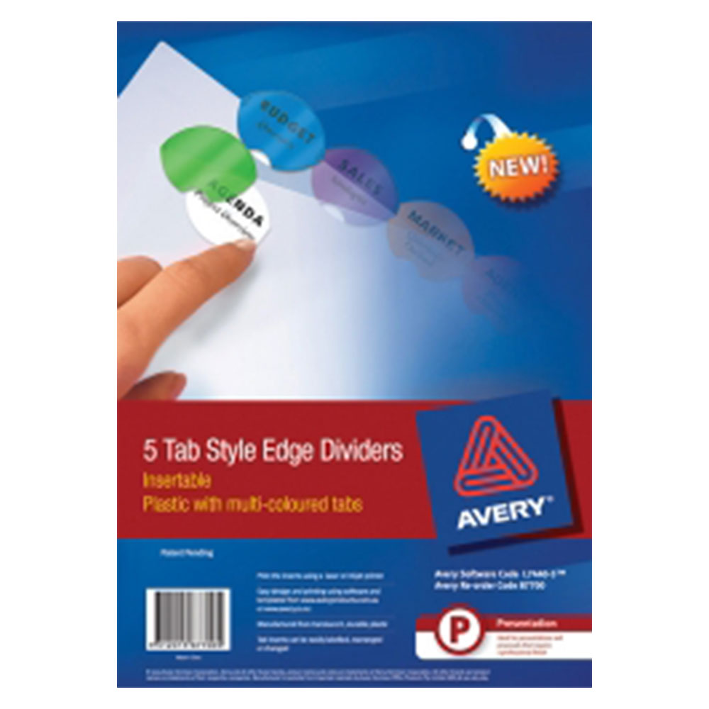 Avery L7440-10 A4 10 diviseurs de bord de style insératifs 10-tab