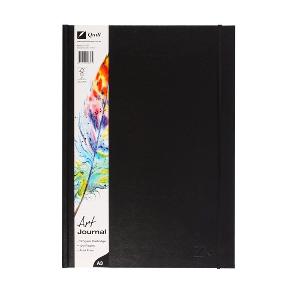 Quill A3 Art Journal Couverture rigide avec sangle élastique 60LF 125GSM