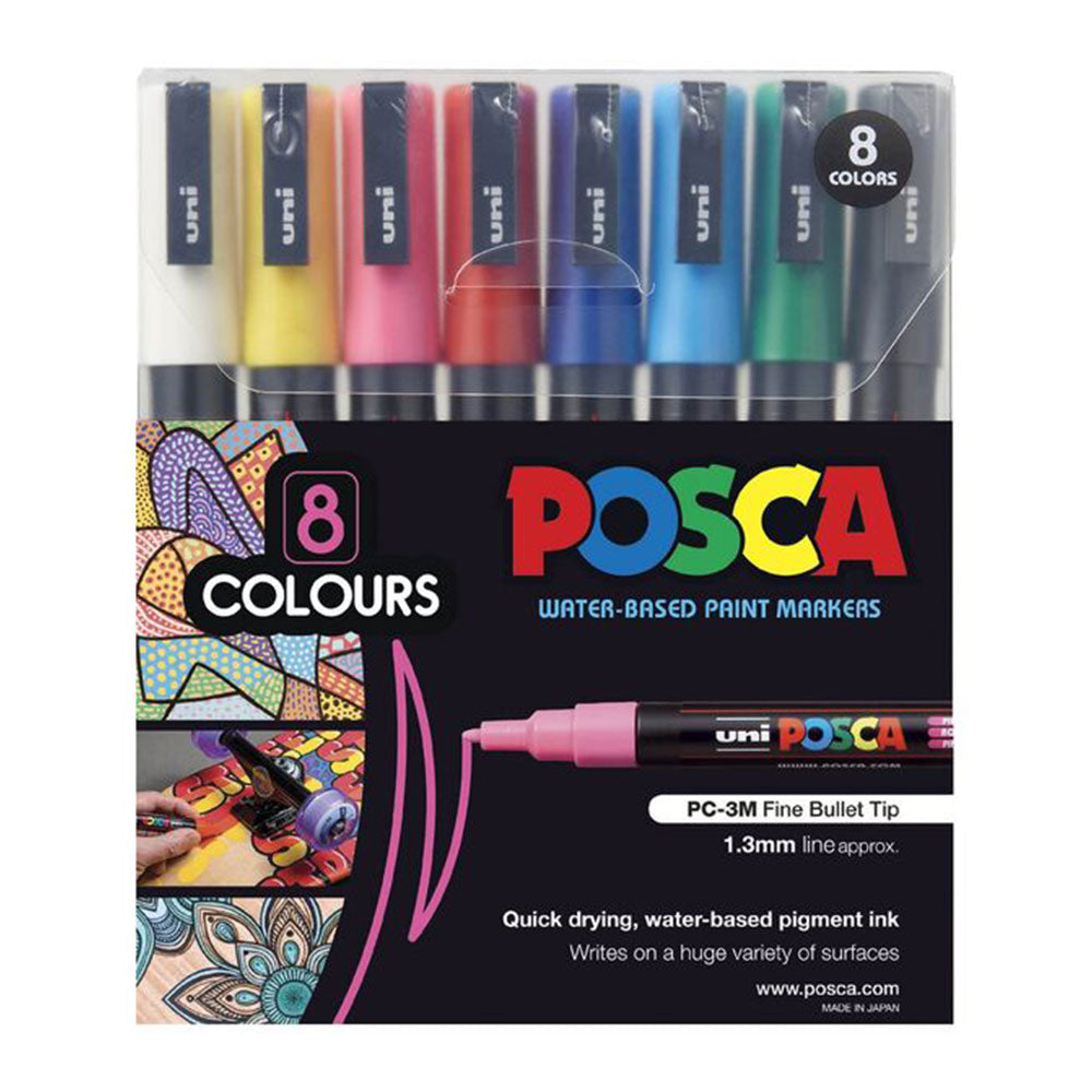UNI POSCA PC3M Bullet Tip Marker (pack de 8)
