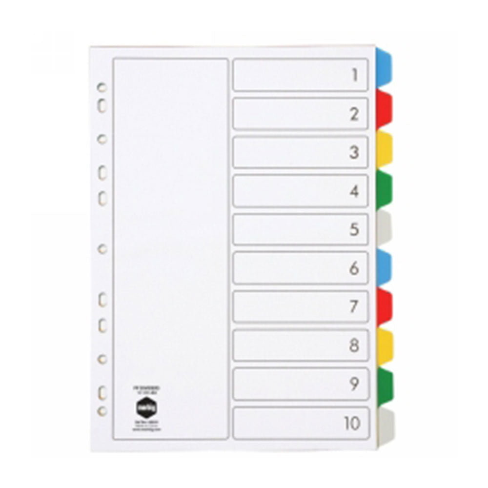 Marbig A4 10 Tab Diviseurs multi-couleurs