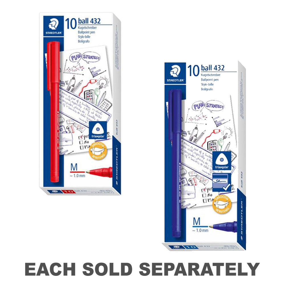 Staedtler Medium Stick Triangular Ballpoint Point 10pcs