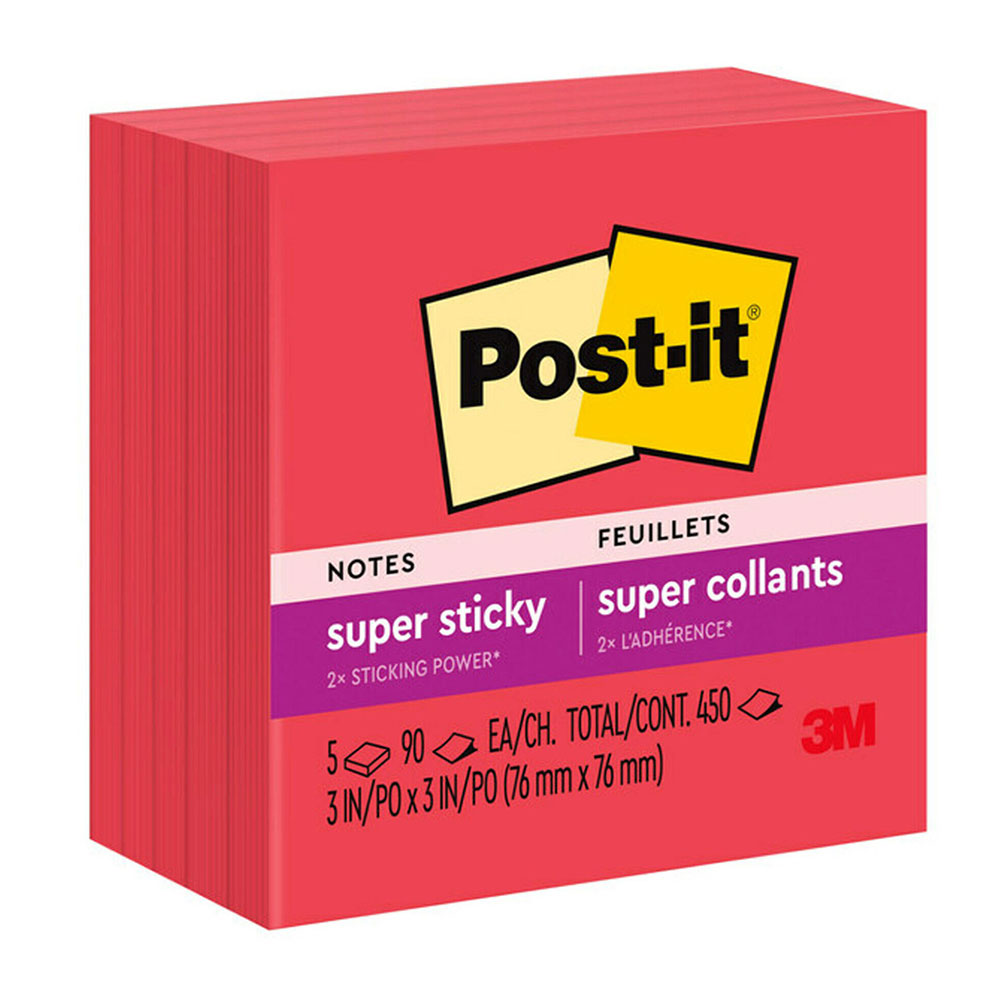 Remarque rouge super collante post-it (76x76 mm)