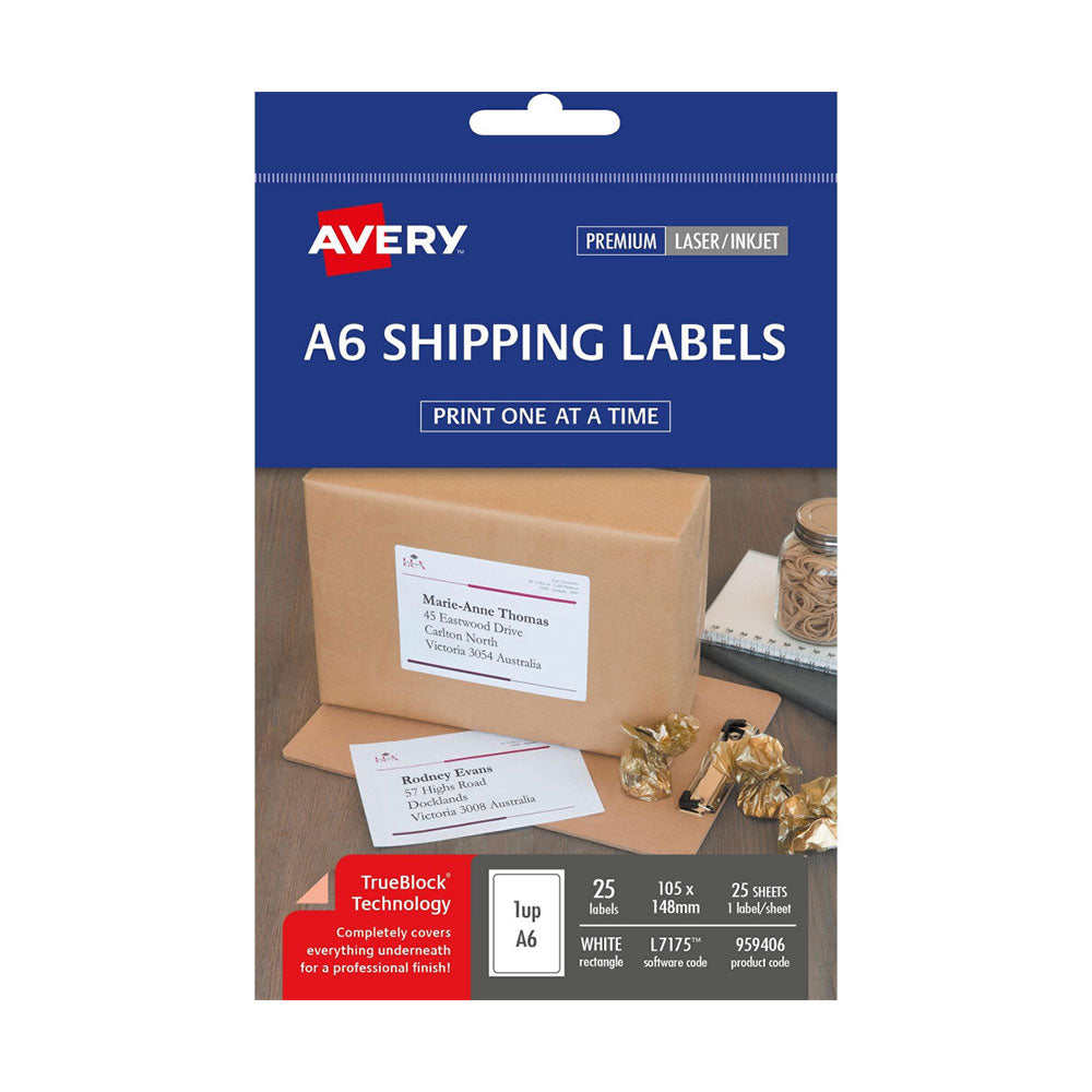 Étiquette d'expédition Avery A6 Fluoro Yellow 20pcs (105x148 mm)