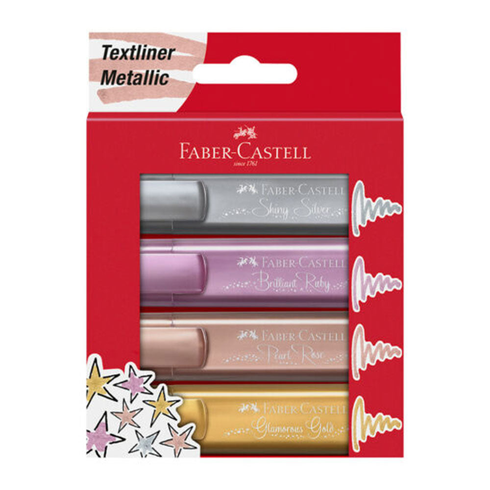 Faber-Castell Textliner Lightlighter métallique (pack de 4)