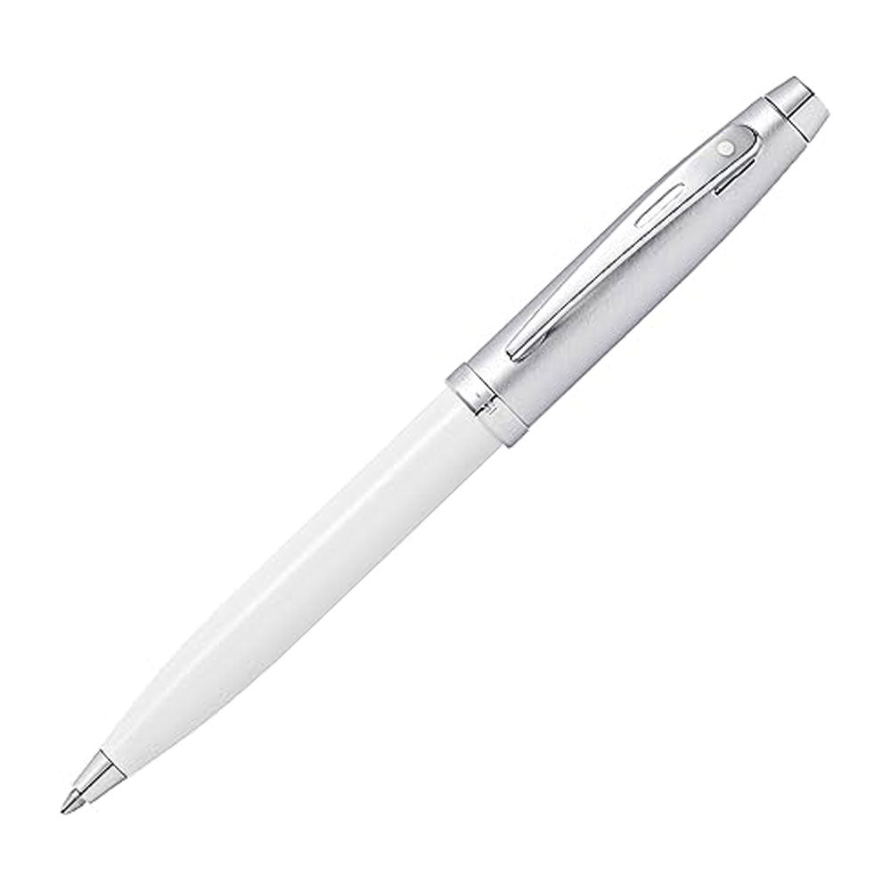 Sheaffer White Lacquer Chrome Trim Ballpoint Point Point