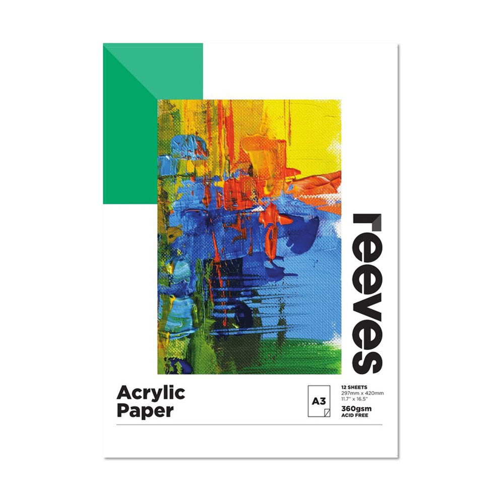 Reeves A3 Papier en papier acrylique 360gsm 12pcs