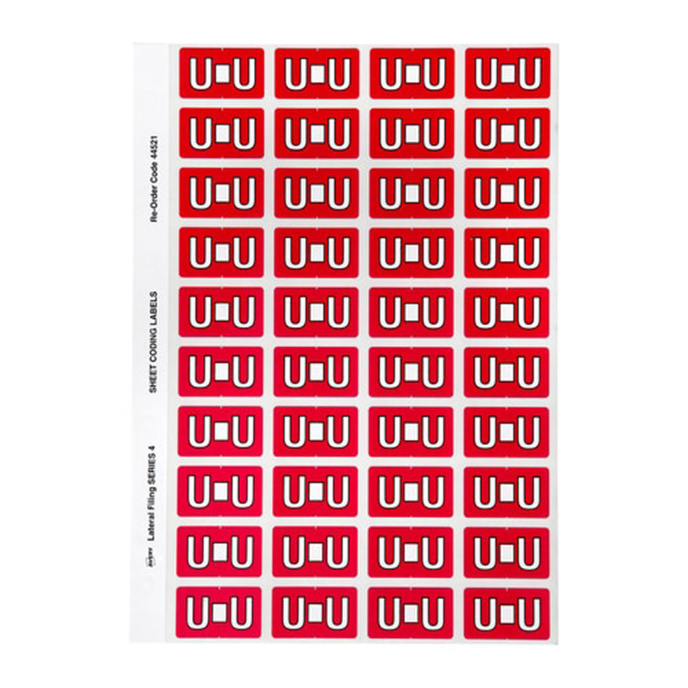 Étiquette de codage coulante de l'onglet Avery Red U 240pcs (45x25 mm)
