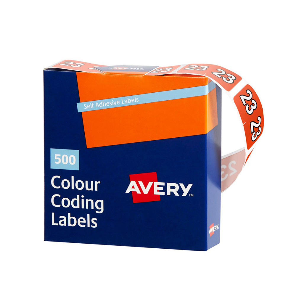 Avery 23 Tab étiquette de rouleau de codage de couleur 500pcs (orange)