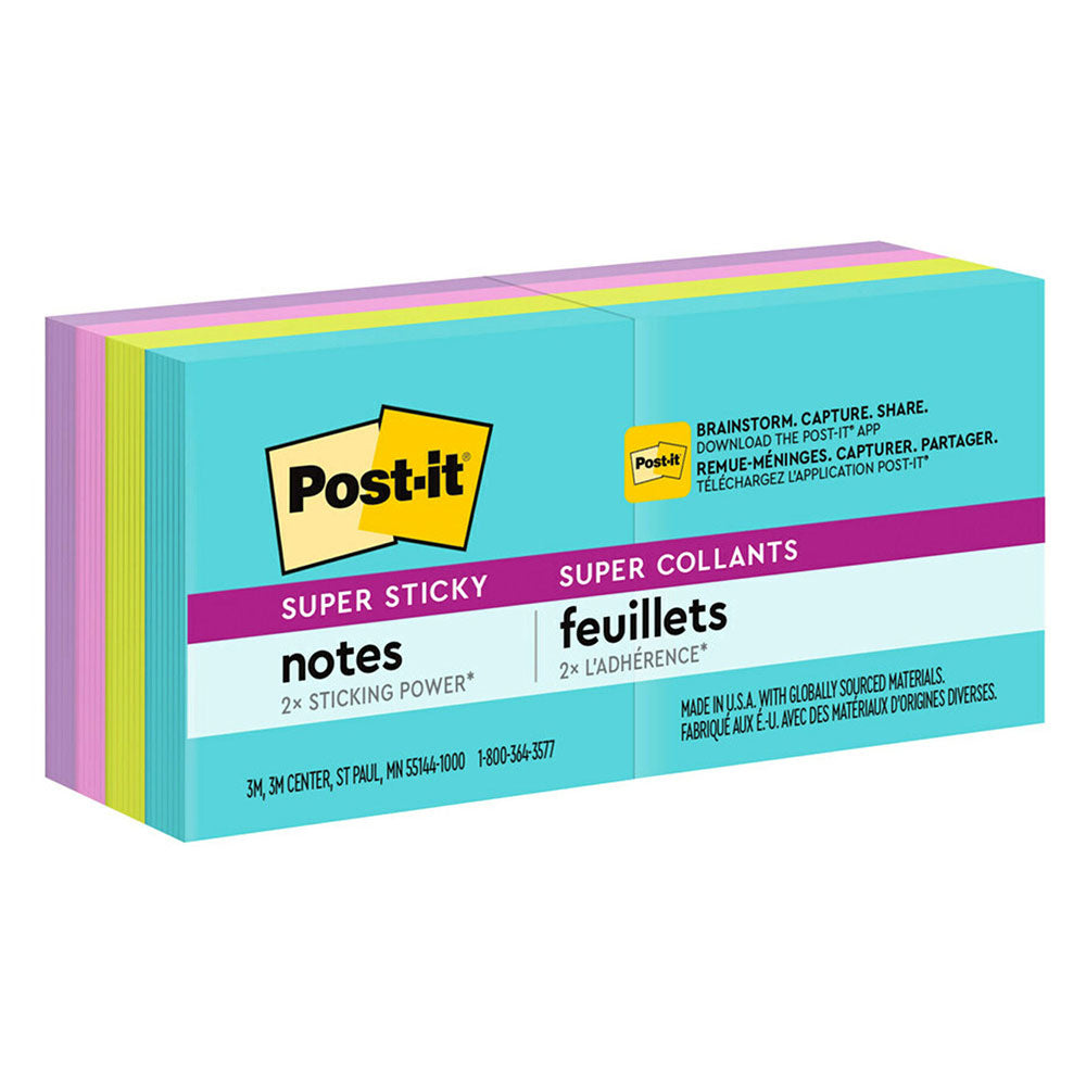 Notes recyclables de post-it super collantes (pack de 8)