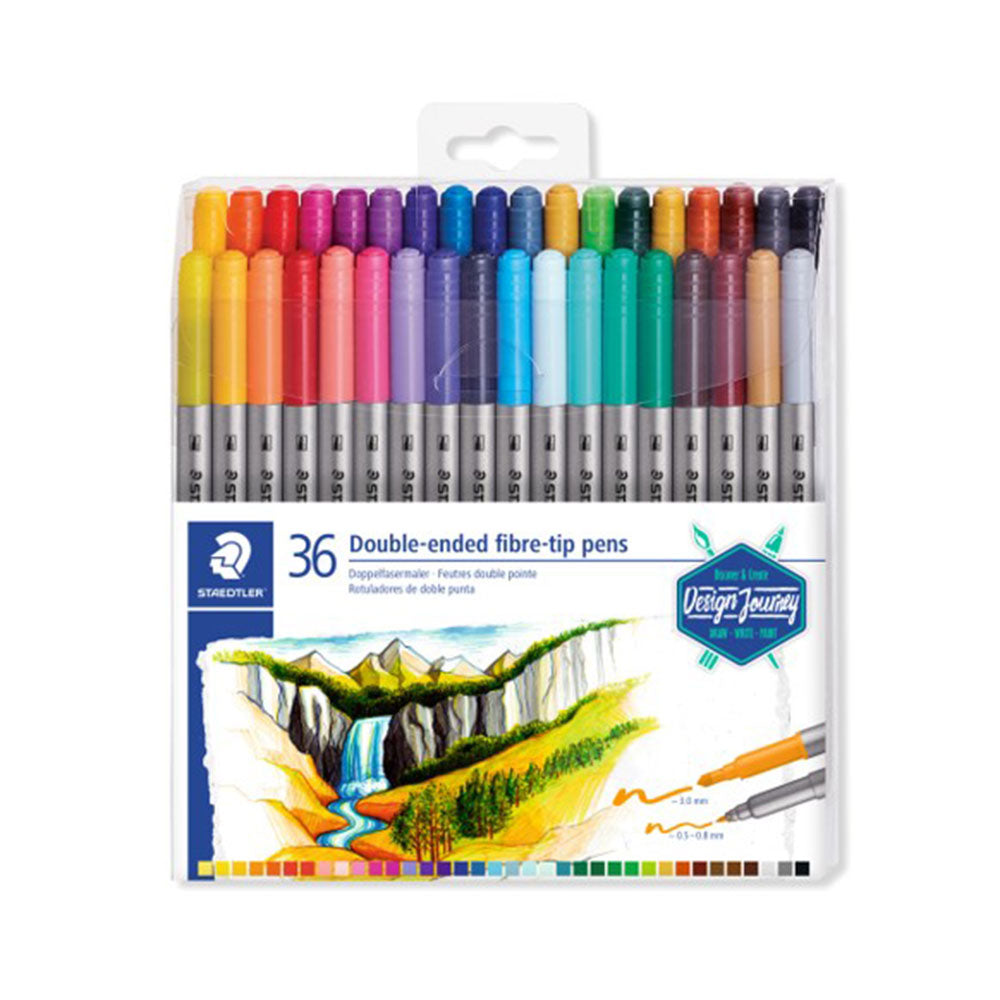 Marqueur à double pointe fibre staedtler (pack de 36)