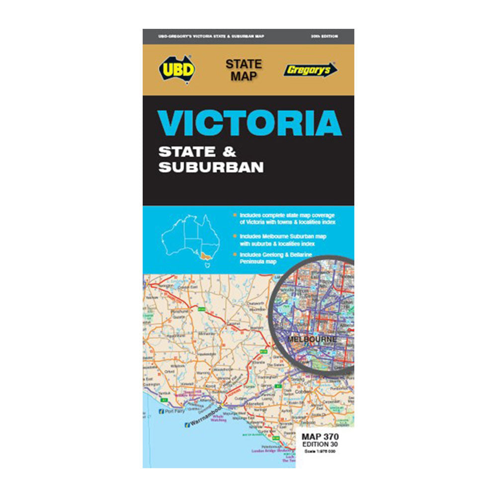 La 30e édition d'UBD Gregory Victoria State & Suburban Carte