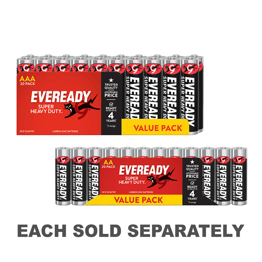 Batterie Eveready Super Heavy Duty 20pcs (noir)