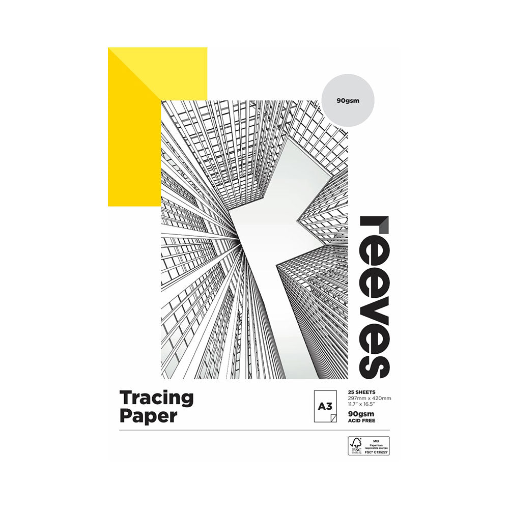 Reeves A3 90gsm Mix Credit Tracing Paper (25 feuilles)