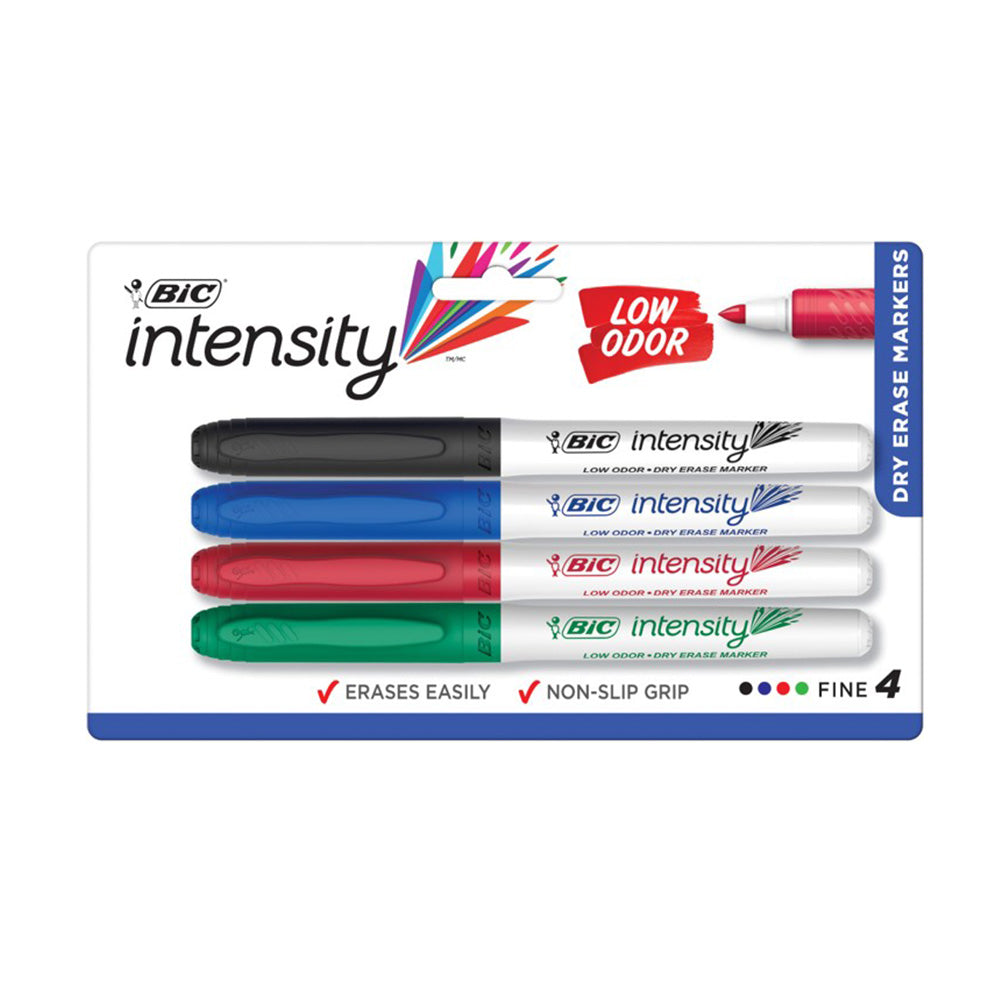 BIC Great Efface Grip Whiteboard Marker (pack de 4)