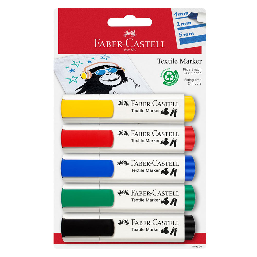 Marqueur textile Faber-Castell (pack de 5)