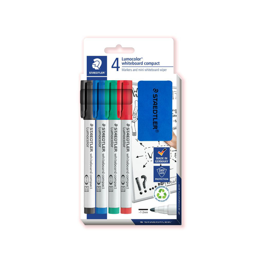 Staedtler LumoColor Compact Whiteboard Marker 4pk (assorti)