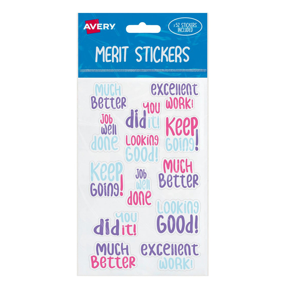 Avery Samble Shapes Mériter Stickers 52PCS