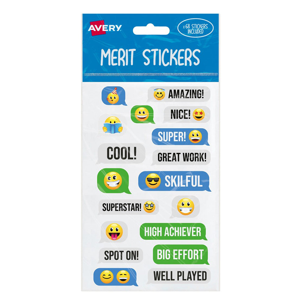 Avery Messaging façonne des autocollants de mérite 68pcs