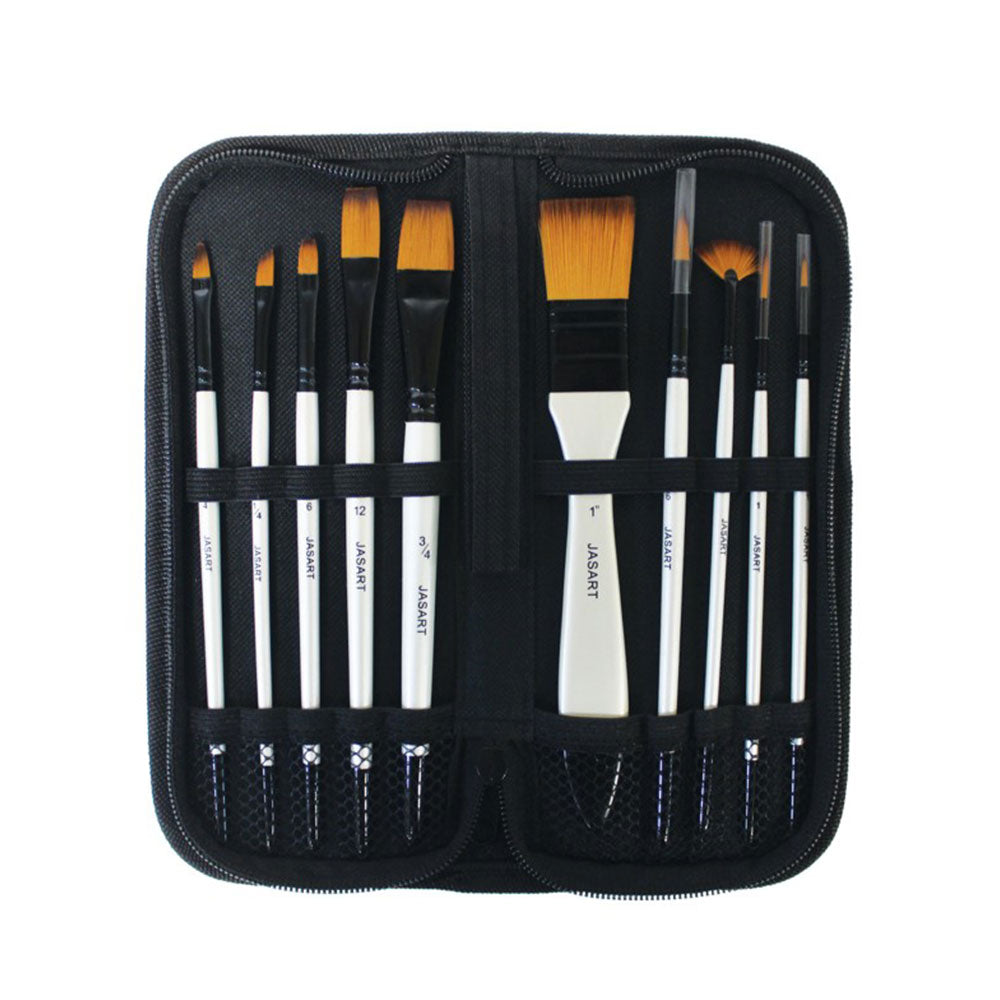 Jasart Premium Pearl Brush Set 10pcs (blanc)