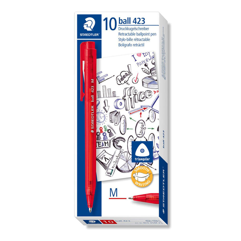 Staedtler Red Ballpoint Pen Medium (pack de 10)
