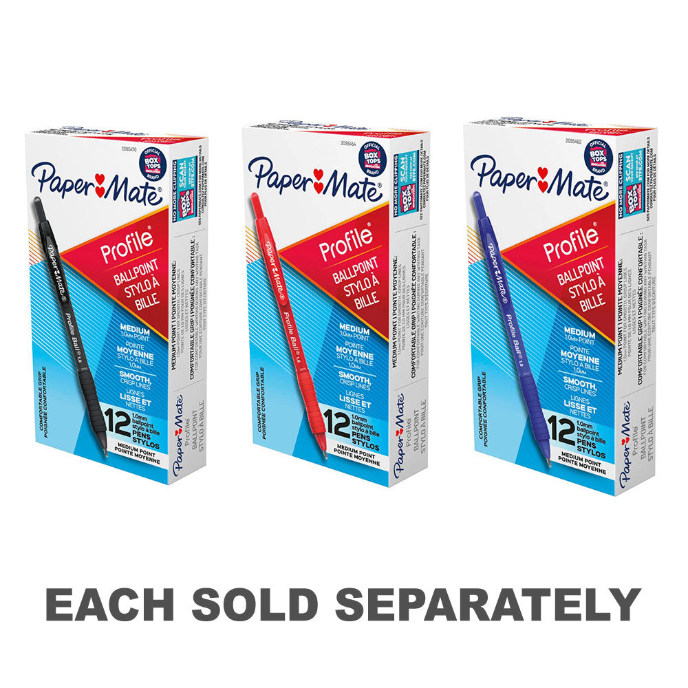 Papermate Profil rétractable Pen 1,0 mm 12pcs