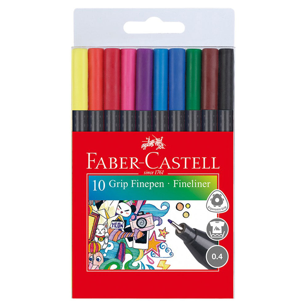 Faber-Castell Triangular Grip 0,4 mm Fineliner Pen 10pcs
